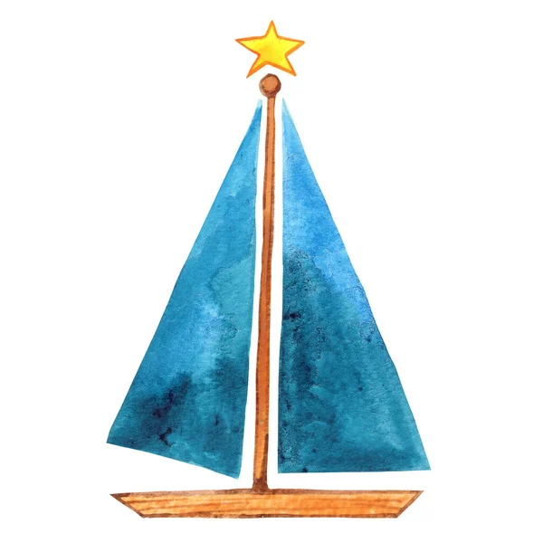 Noel Yıldızlı Yelkenli Noel Dekorasyonu Için — Stok fotoğraf