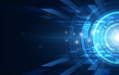 Soyut vektör fütüristik mavi bağlantı yüksek dijital teknoloji kavramı. arkaplan