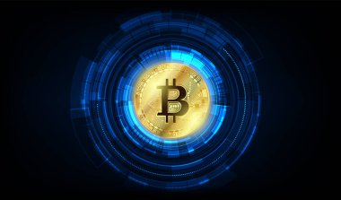 Küresel Soyut Bitcoin Kripto Para Birimi Engelleme Teknolojisi Dünya Haritası Çizimi