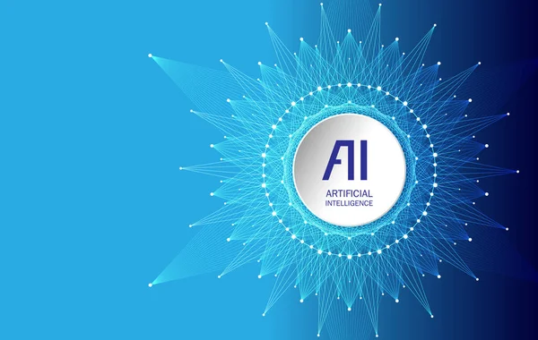 Logo Inteligencia Artificial Inteligencia Artificial Concepto Aprendizaje Automático Símbolo Vectorial — Vector de stock