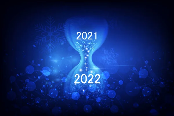 Tahun Baru 2022 Dengan Konsep Jam Pasir Ilustrasi Vektor - Stok Vektor
