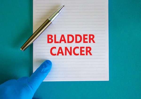 Símbolo Cancro Bexiga Nota Branca Com Palavras Câncer Bexiga Fundo — Fotografia de Stock