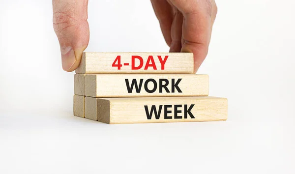 Daagse Werkweek Symbool Onderwerp Woorden Daagse Werkweek Houten Blokken Zakenman — Stockfoto