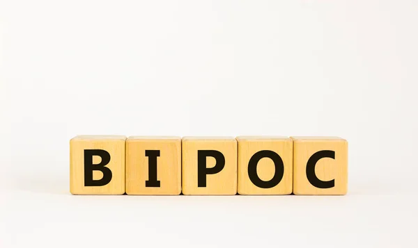 Bipoc Symbol Förkortning Bipoc Svart Inhemska Och Färgade Människor Träkuber — Stockfoto