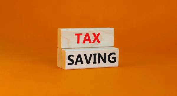 Tiempo Para Símbolo Ahorro Impuestos Concepto Palabras Ahorro Impuestos Bloques — Foto de Stock