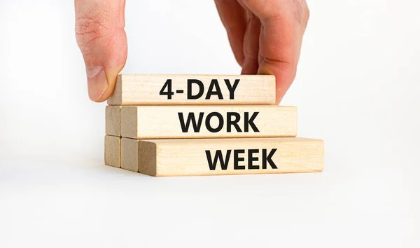 Daagse Werkweek Symbool Onderwerp Woorden Daagse Werkweek Houten Blokken Zakenman — Stockfoto