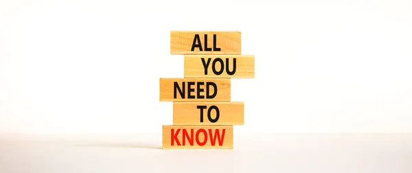 All You Need Know Symbol Wooden Blocks Words All You — Stock Photo, Image