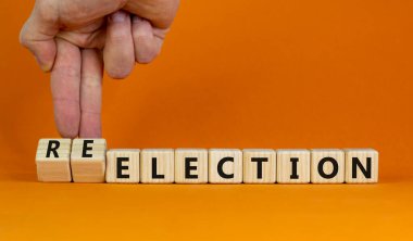 Seçim ya da yeniden seçim sembolü. Tahta küplerde 