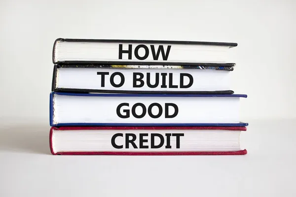 Symbol Des Aufbaus Erfolg Grundlage Und Gute Kreditsymbol Bücher Mit — Stockfoto