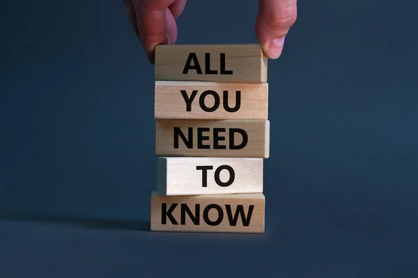 All You Need Know Symbol Wooden Blocks Words All You — Stock Photo, Image