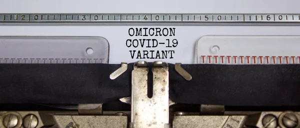 Covid Νέο Σύμβολο Παραλλαγής Του Ιού Όμικρον Έννοια Λέξεις Omicron — Φωτογραφία Αρχείου