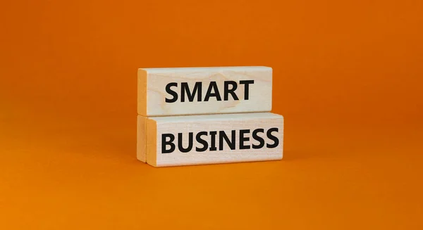 Hora Hacer Negocios Inteligentes Bloques Madera Con Palabras Smart Business — Foto de Stock