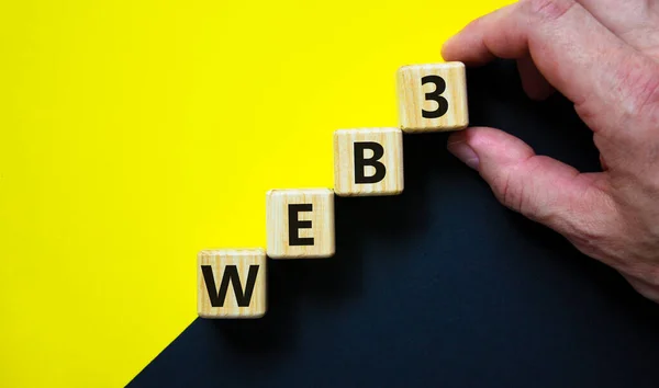 Símbolo Web3 Web Cubos Madera Con Palabras Conceptuales Web Hermoso —  Fotos de Stock