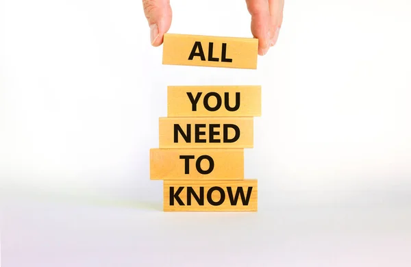 All You Need Know Symbol Wooden Blocks Words All You — Stock Photo, Image