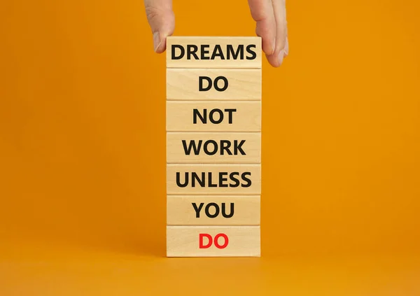 Dream Symbol Wooden Blocks Words Dream Work Unless You Beautiful — Stock Photo, Image