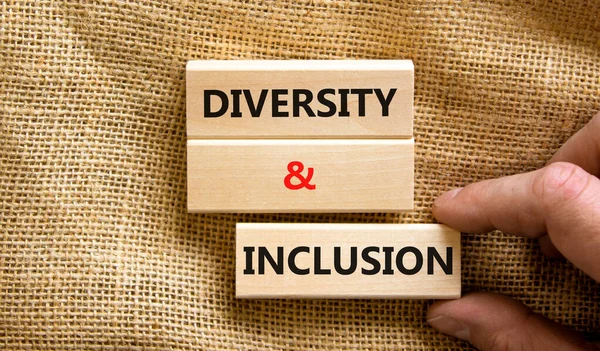 Diversiteit Inclusie Symbool Onderwerp Woorden Diversiteit Inclusie Blokken Prachtige Canvas — Stockfoto