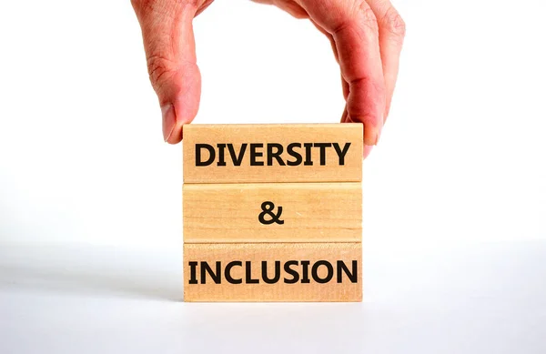 Símbolo Diversidade Inclusão Conceito Palavras Diversidade Inclusão Blocos Sobre Belo — Fotografia de Stock