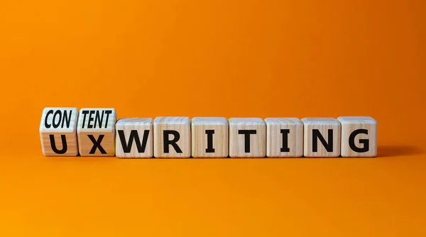 Content Writing Symbol Turned Wooden Cubes Changed Concept Words Content — Stock Photo, Image