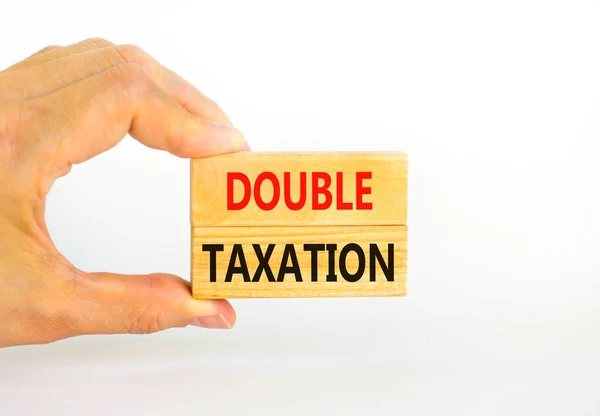 Double Taxation Symbol Concept Words Double Taxation Wooden Blocks Beautiful — Stock Photo, Image