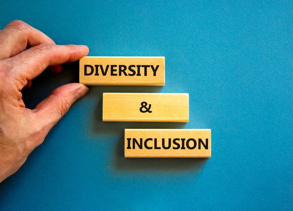 Símbolo Diversidade Inclusão Conceito Palavras Diversidade Inclusão Blocos Sobre Bela — Fotografia de Stock