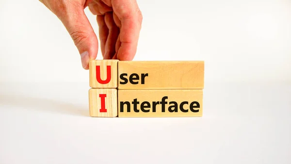 User Interface Symbol Concept Words User Interface Wooden Blocks Beautiful — Stock Photo, Image