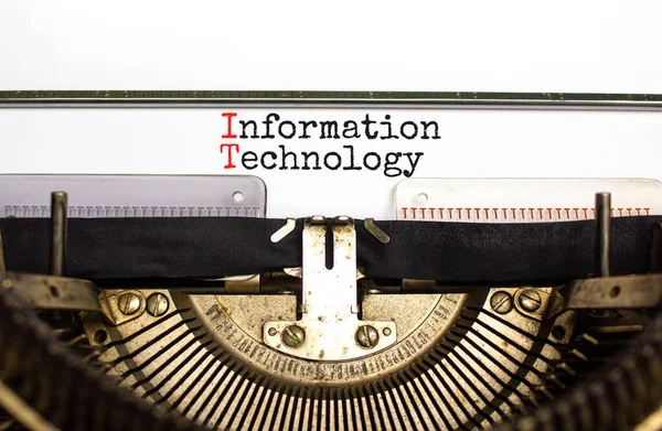 Information Technology Symbol Concept Words Information Technology White Paper Typed — Stock Photo, Image