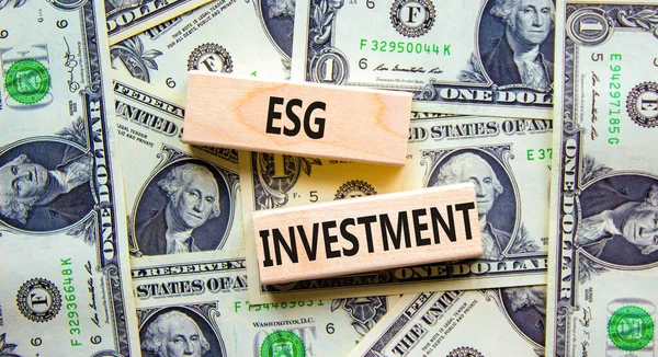 Esg Símbolo Investimento Governança Social Ambiental Palavras Conceito Esg Investimento — Fotografia de Stock