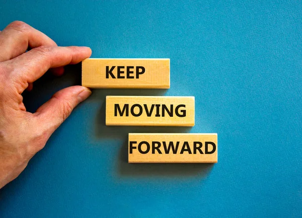 Keep Moving Forward Symbol Concept Words Keep Moving Forward Blocks — Stock Photo, Image