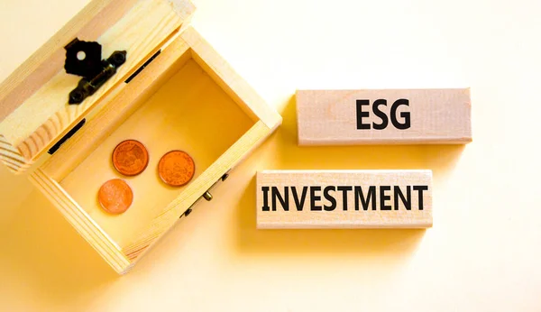 Esg Investeringssymbool Voor Sociale Governance Milieugebied Concept Woorden Esg Investering — Stockfoto