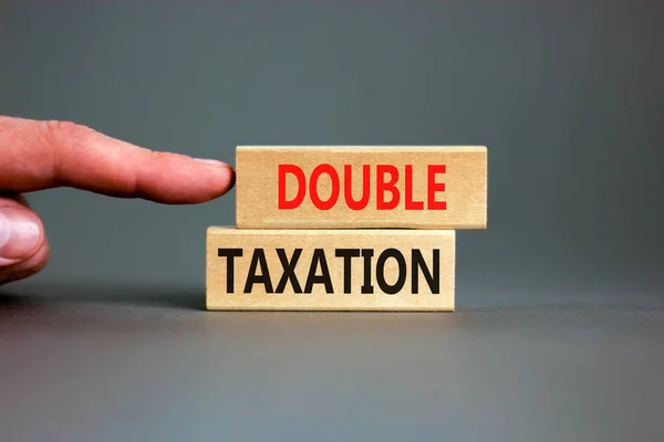 Double Taxation Symbol Concept Words Double Taxation Wooden Blocks Beautiful — Stock Photo, Image