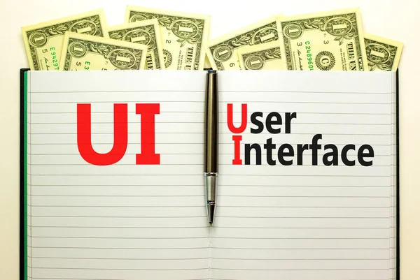 User Interface Symbol Concept Words User Interface White Note Metallic — Stock Photo, Image