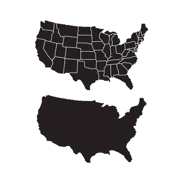 Mapa Vetorial Detalhado Estados Unidos — Vetor de Stock