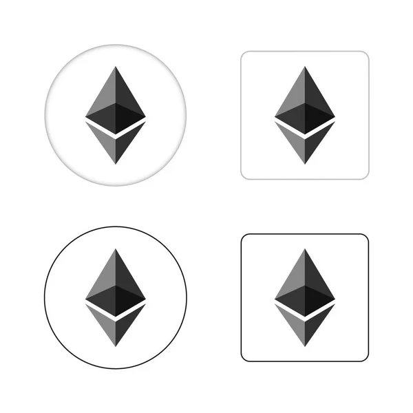Набор Иконок Ethereum Crypto Currency Векторная Иллюстрация — стоковый вектор