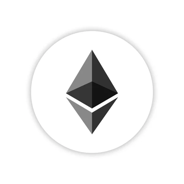 Эфириум Логотип Cryptocurrency Ethereum Криптография Современных Денег — стоковый вектор