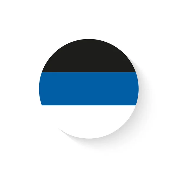 Bandera Estonia Como Icono Brillante Redondo Botón Con Bandera Estonia — Archivo Imágenes Vectoriales