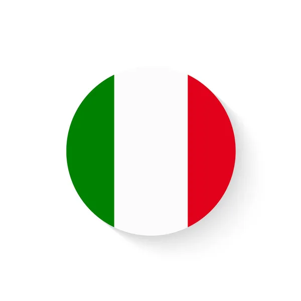 Italien Flagge Glossy Button Vektor — Stockvektor