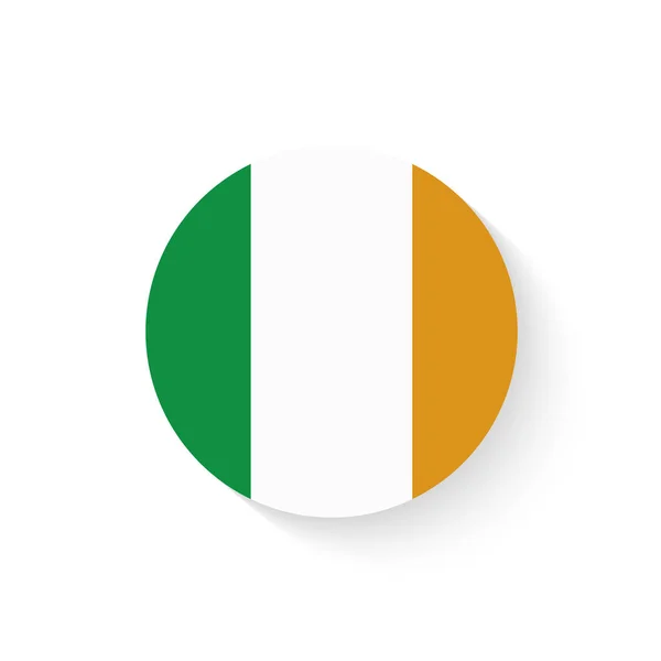 Vetor Botão Lustroso Bandeira Irlanda — Vetor de Stock