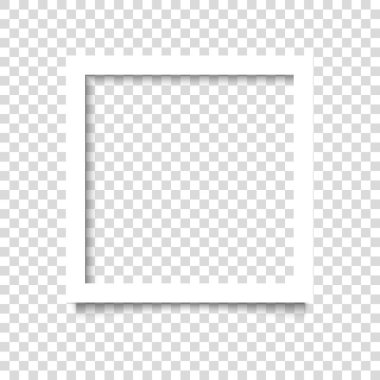 Gölge efektli boş fotoğraf çerçeveleri şeffaf arkaplanda izole edilmiş. Resminiz için klasik fotoğraflar (çerçeve). Gerçekçi bir şekilde vektör illüstrasyonu. EPS 10.