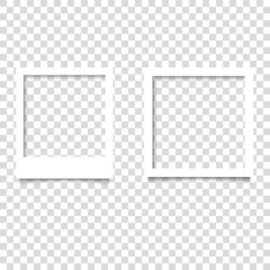 Şeffaf arka planda izole edilmiş gölgeli gerçekçi retro fotoğraf çerçevesi. Eps 10