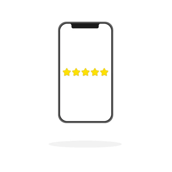 Mobile Application Buyer Consumer Rating Rate Service Five Stars Thumb — Stock Vector