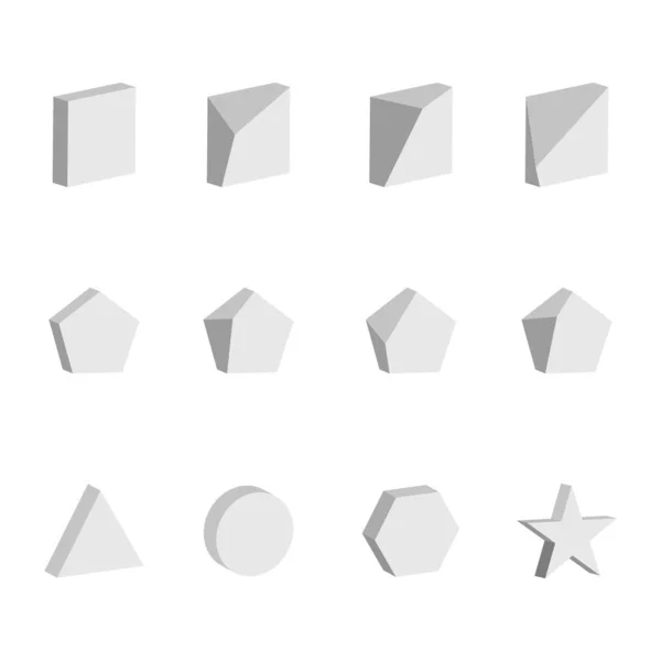 Bloques Blancos Modelado Blanco Cubos Vector Ilustración — Vector de stock
