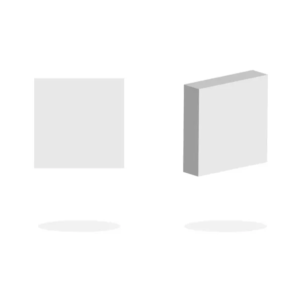 Conjunto Cajas Planas Blanco Plantilla Para Diseño Ilustración Vectorial — Vector de stock