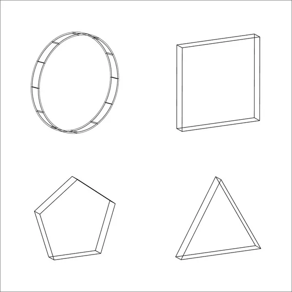 Conjunto Formas Geométricas Sólidos Platônicos Ilustração Vetorial —  Vetores de Stock