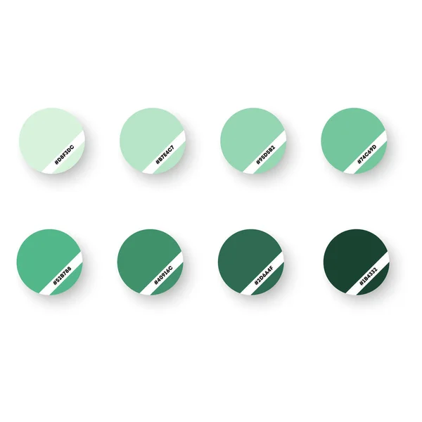 Ilustración Vector Paleta Color Verde — Vector de stock