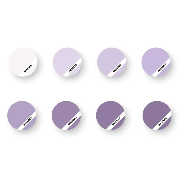 Set Nuances Ultra Violettes Lavande Couleur Année 2018 Pour Industrie — Image vectorielle
