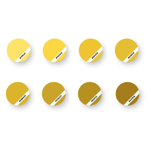 Paleta Colores Amarillos Vector Ilustración — Archivo Imágenes Vectoriales