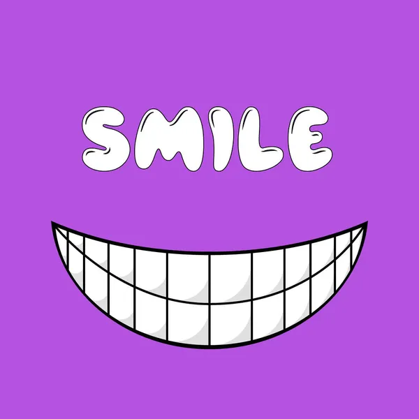 眨眼笑图标模板设计 在紫色背景上微笑情感矢量标识 Emoji插图线条艺术风格 世界微笑日横幅 — 图库矢量图片