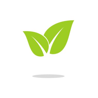 Çevre simgesi yeşil yaprak çizimi izole edildi