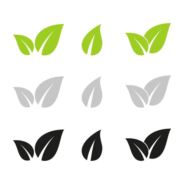 Set Van Groene Bladeren Design Elementen Deze Afbeelding Een Vectorillustratie — Stockvector
