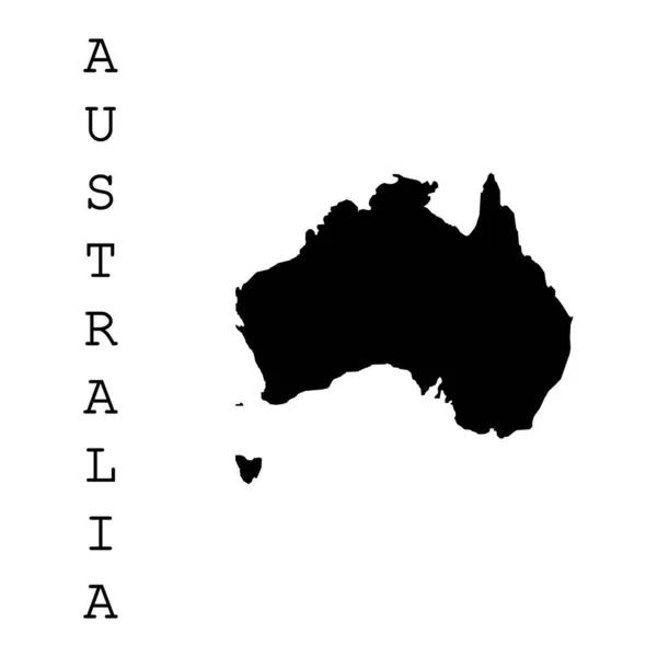 Svart Australien Karta Vit Bakgrund Vektorillustration — Stock vektor